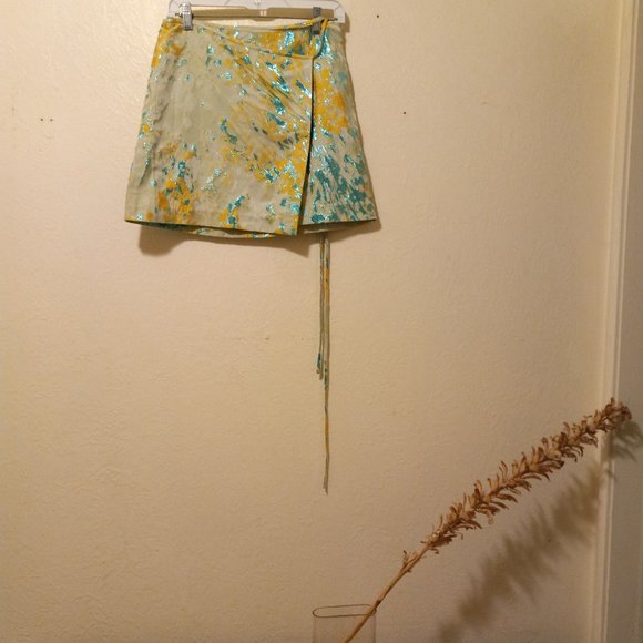 Douglas Hannant Paintbrush Stroke/Splatter Wrap Skirt Abstract Wearable Art - Picture 14 of 15